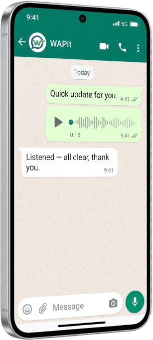 WhatsApp voice note message