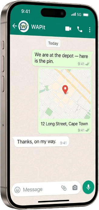 WhatsApp location pin share