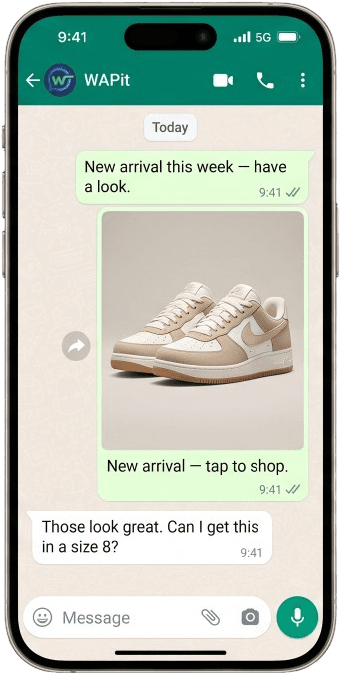 WhatsApp image message of a product